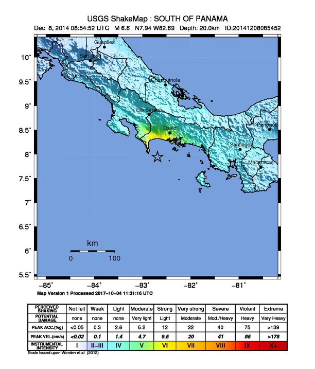 ShakeMap Intensity Thumbnail